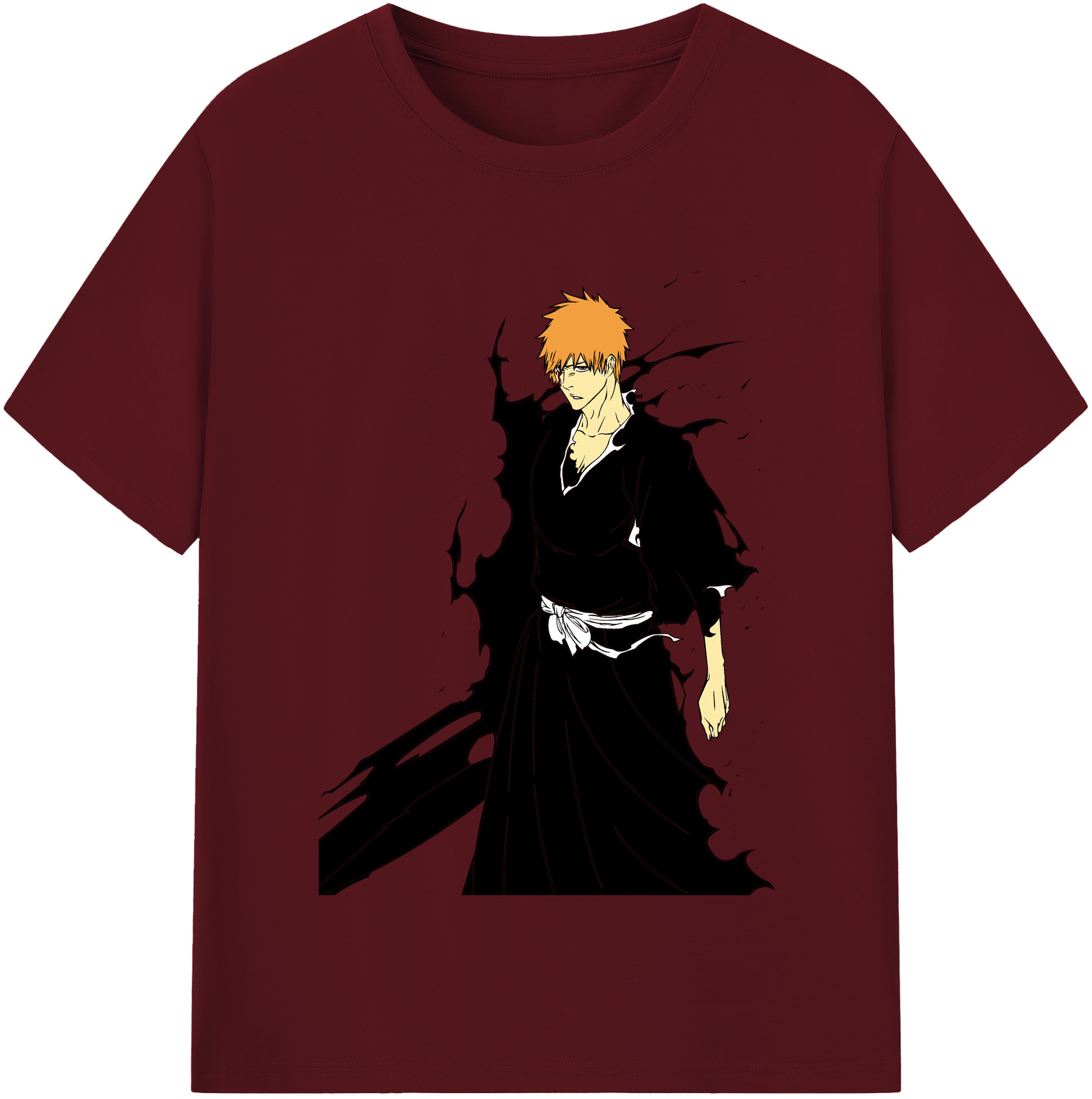（画像用） ブリーチ 黒崎一護（くろさき いちご）BLEACH Kurosaki Ichigo 綿100％半袖Tシャツ（フロントプリント）